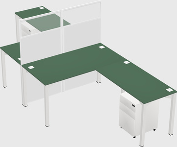 Shared l-shape cubicle