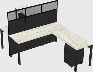 Shared l-shape cubicle