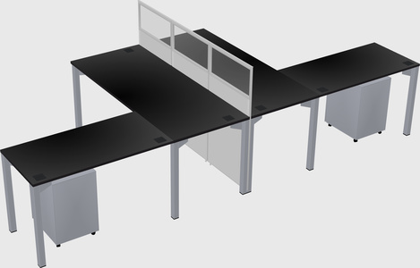 Shared l-shape cubicle