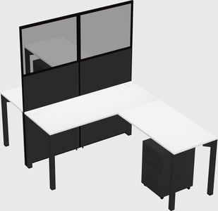 Shared l-shape cubicle