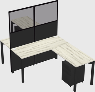 Shared l-shape cubicle