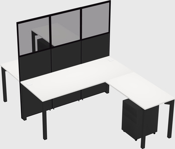 Shared l-shape cubicle