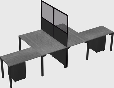 Shared l-shape cubicle