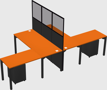 Shared l-shape cubicle