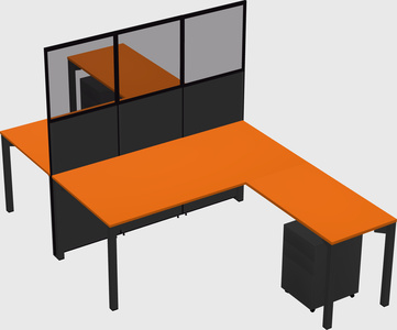Shared l-shape cubicle