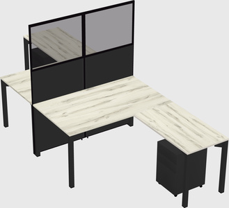 Shared l-shape cubicle