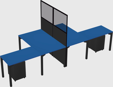 Shared l-shape cubicle