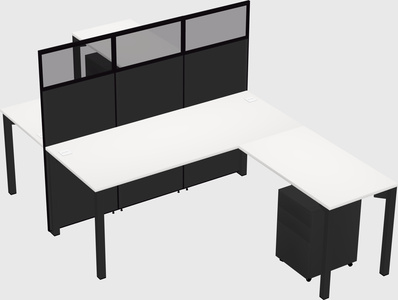 Shared l-shape cubicle