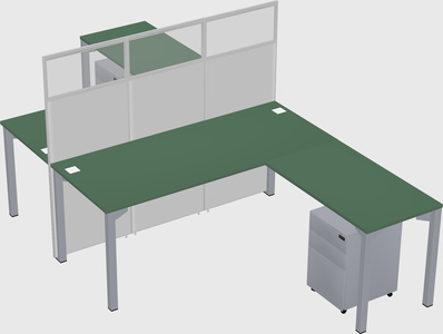 Shared l-shape cubicle