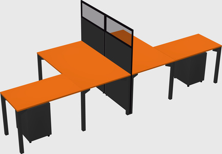 Shared l-shape cubicle