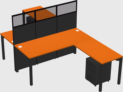 Shared l-shape cubicle
