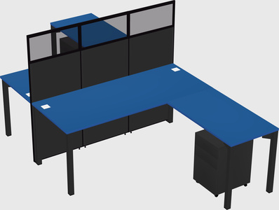 Shared l-shape cubicle