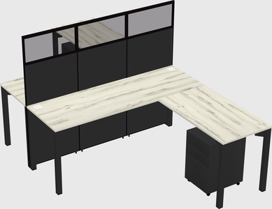 Shared l-shape cubicle