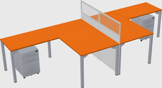 Shared l-shape cubicle