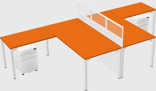 Shared l-shape cubicle