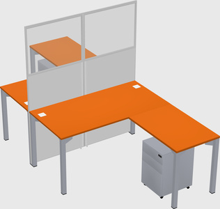 Shared l-shape cubicle