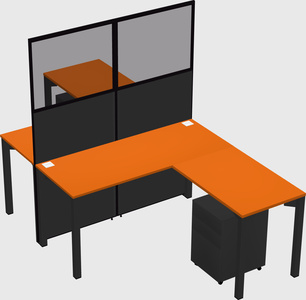 Shared l-shape cubicle