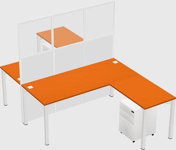 Shared l-shape cubicle
