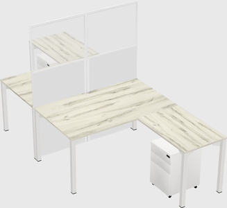 Shared l-shape cubicle