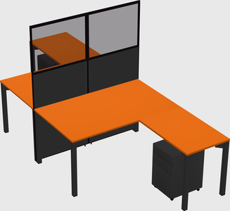 Shared l-shape cubicle