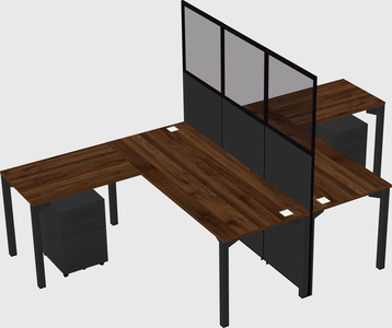 Shared l-shape cubicle
