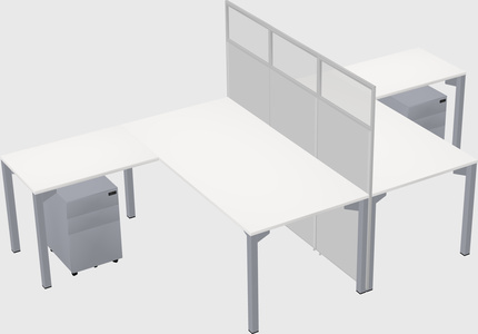Shared l-shape cubicle