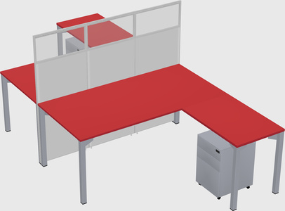 Shared l-shape cubicle