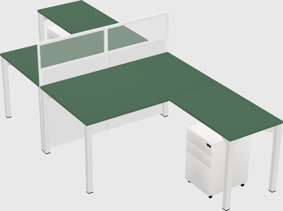 Shared l-shape cubicle