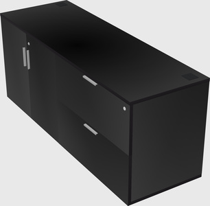 Lateral storage combo credenza
