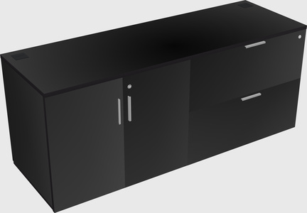 Lateral storage combo credenza