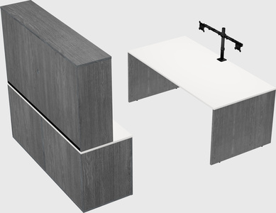 Parallel desk with credenza