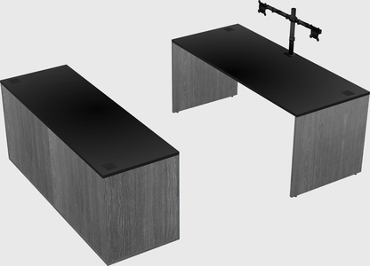 Parallel desk with credenza