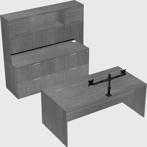 Parallel desk with credenza