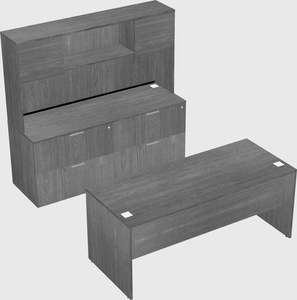 Parallel desk with credenza
