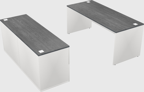 Parallel desk with credenza