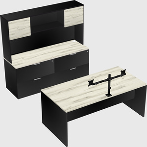 Parallel desk with credenza