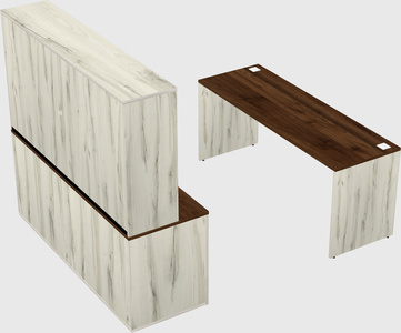 Parallel desk with credenza