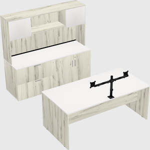 Parallel desk with credenza