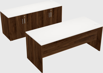 Parallel desk with credenza