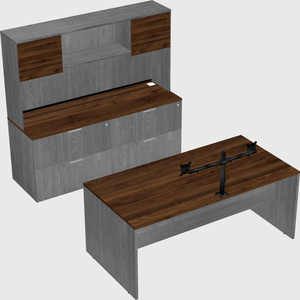 Parallel desk with credenza