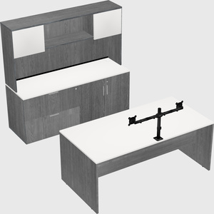 Parallel desk with credenza