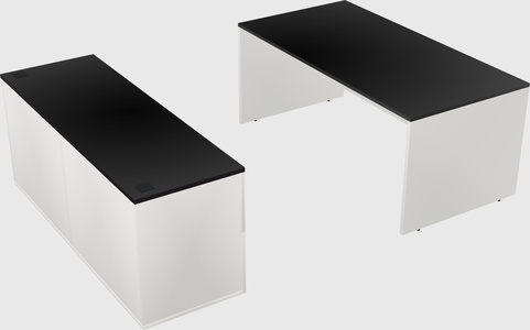 Parallel desk with credenza