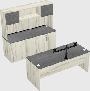Parallel desk with credenza
