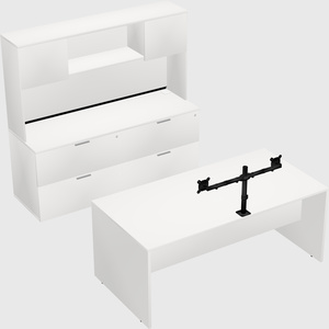 Parallel desk with credenza