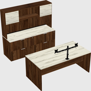 Parallel desk with credenza