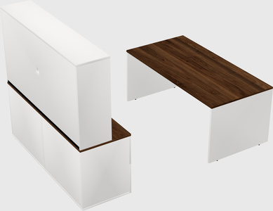 Parallel desk with credenza