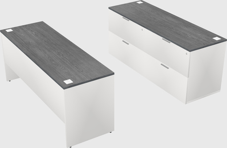 Parallel desk with credenza