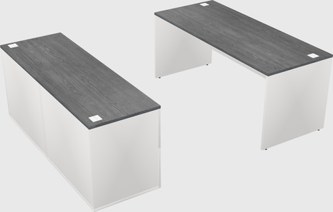 Parallel desk with credenza