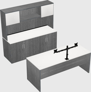 Parallel desk with credenza