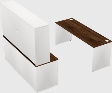 Parallel desk with credenza